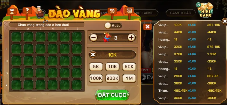 Tuyệt Chiêu Thả Ngoàm Săn Quỹ Thưởng Tại Minigame Đào Vàng Tại iWin Club